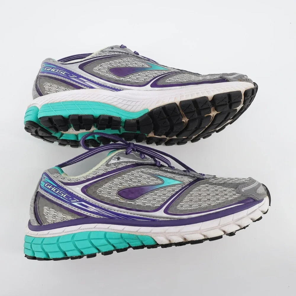 Brooks‎ Ghost 7 Mesh Running Sneakers Grey Purple Womens 8 - Flaws